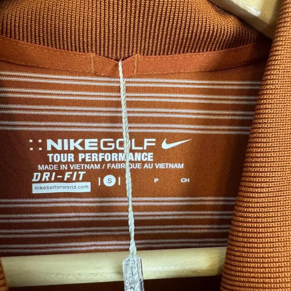 Nike Shirt‎ Mens S Orange Polo Golf Dri Fit Lightweight Tour Performance Swoosh